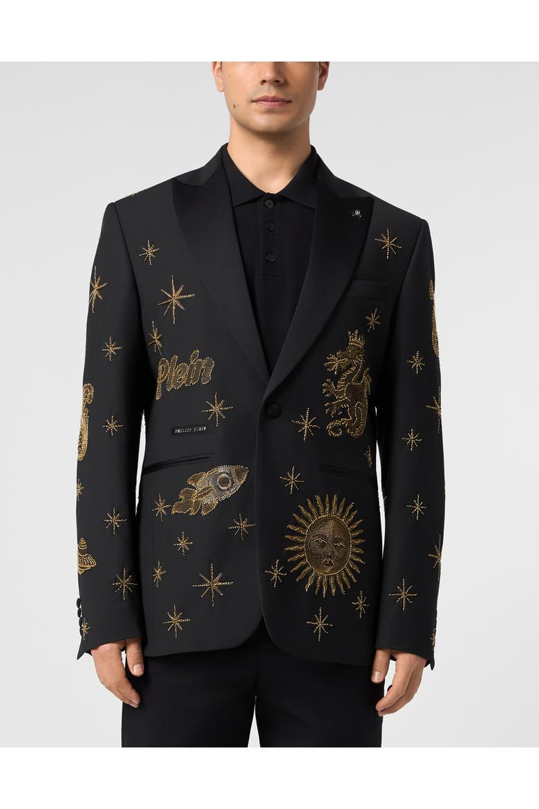 Blazer Patches Zodiac Men, Main, color, black