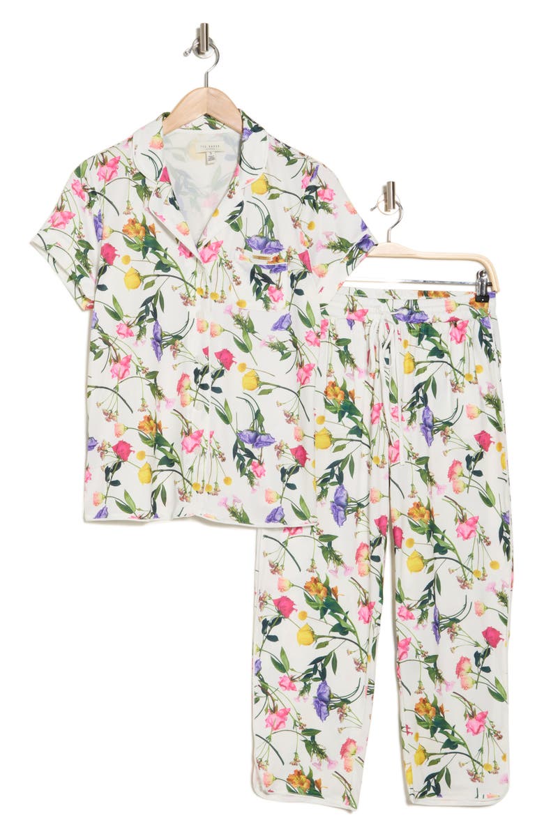 Ted Baker London Flourish Short Sleeve Top & Pants Pajamas, Main, color, 