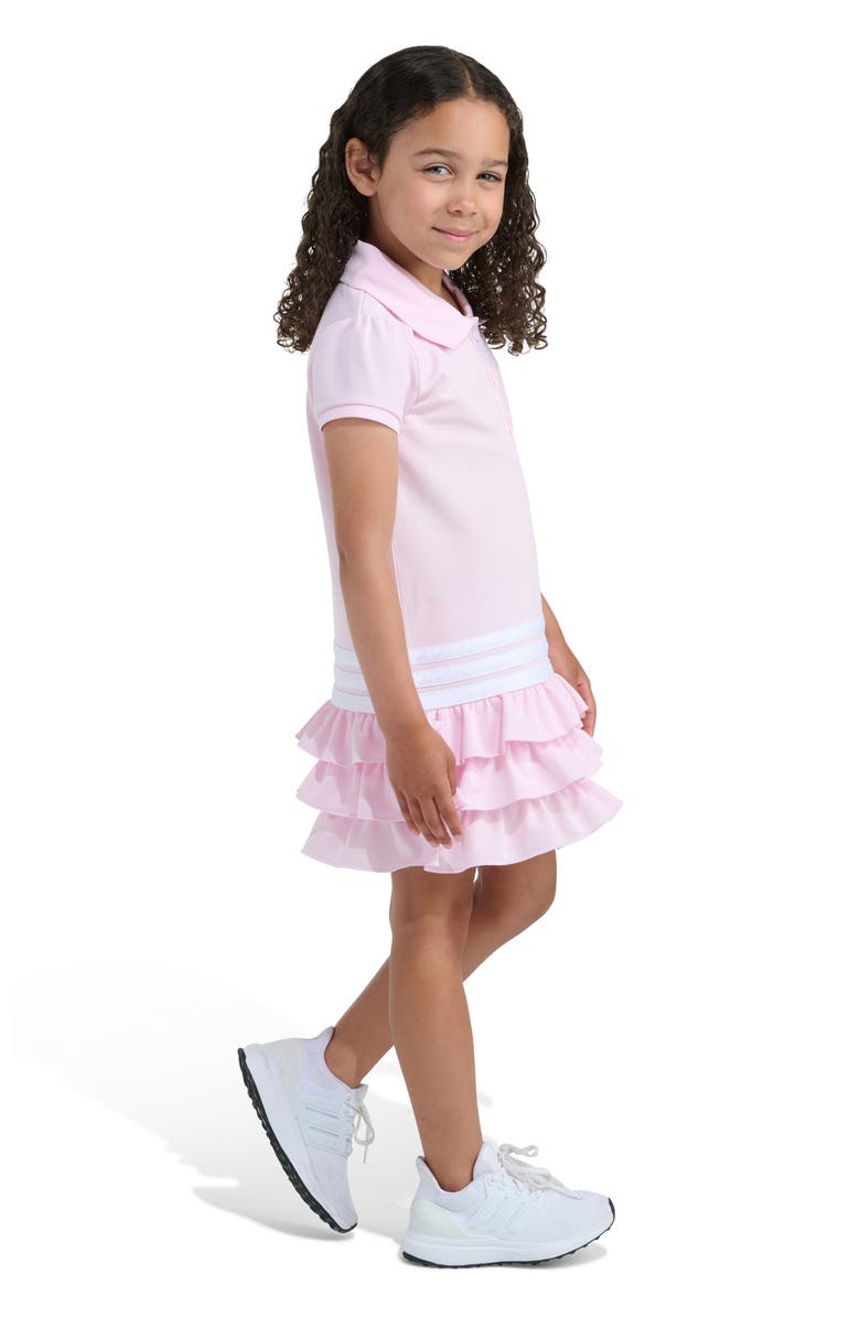 adidas Kids' Polo Ruffle Dress, Alternate, color, Clear Pink