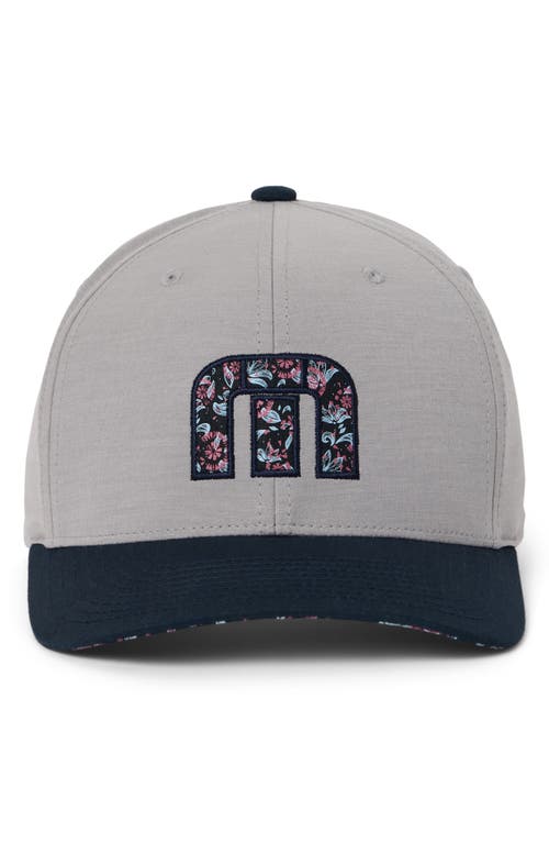 Travismathew Flourish Snapback Baseball Cap In Heather Grey