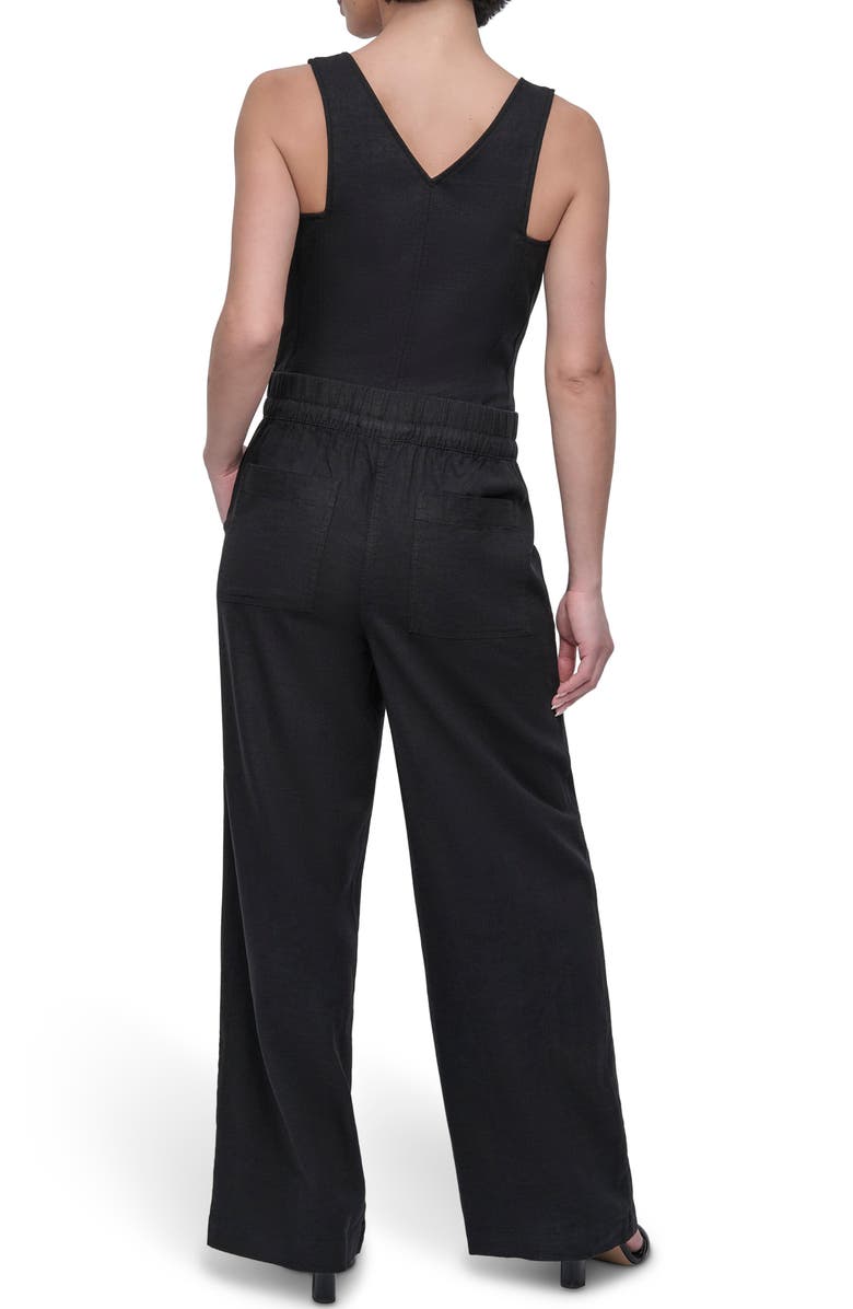 DKNY Linen Blend Drawstring Pants, Alternate, color, 