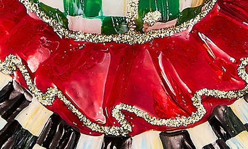 Mackenzie-childs Mackenzie Childs Check It Out Miss Kitty Glass Ornament In Red