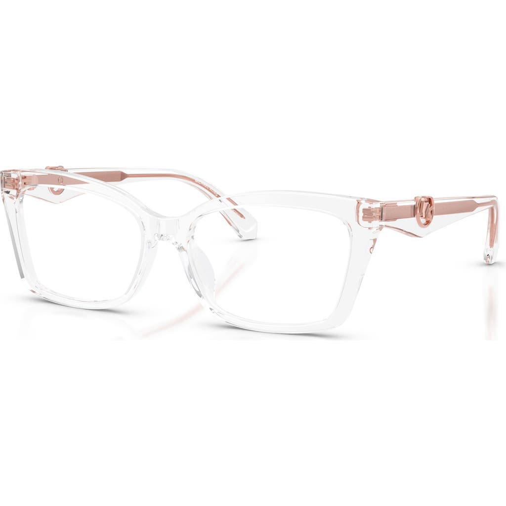Michael Kors 53mm Rectangle Optical Glasses In Brown