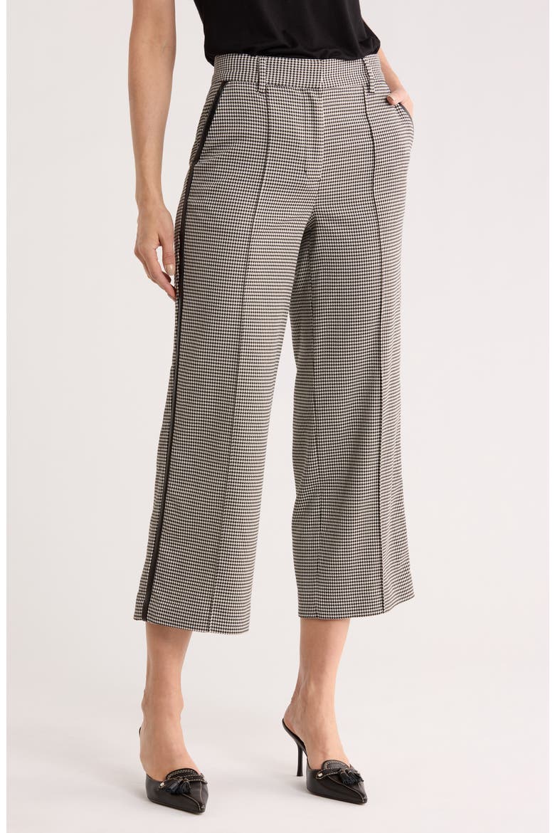 Miki Crop Wide Leg Pants, Main, color, BLACK WHITE CHECK