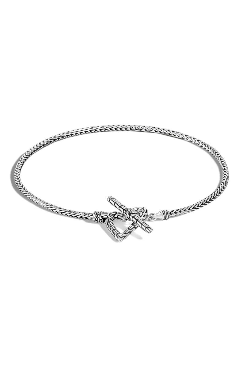 John Hardy Classic Chain Sterling Silver Heart Toggle Bracelet, Main, color,
