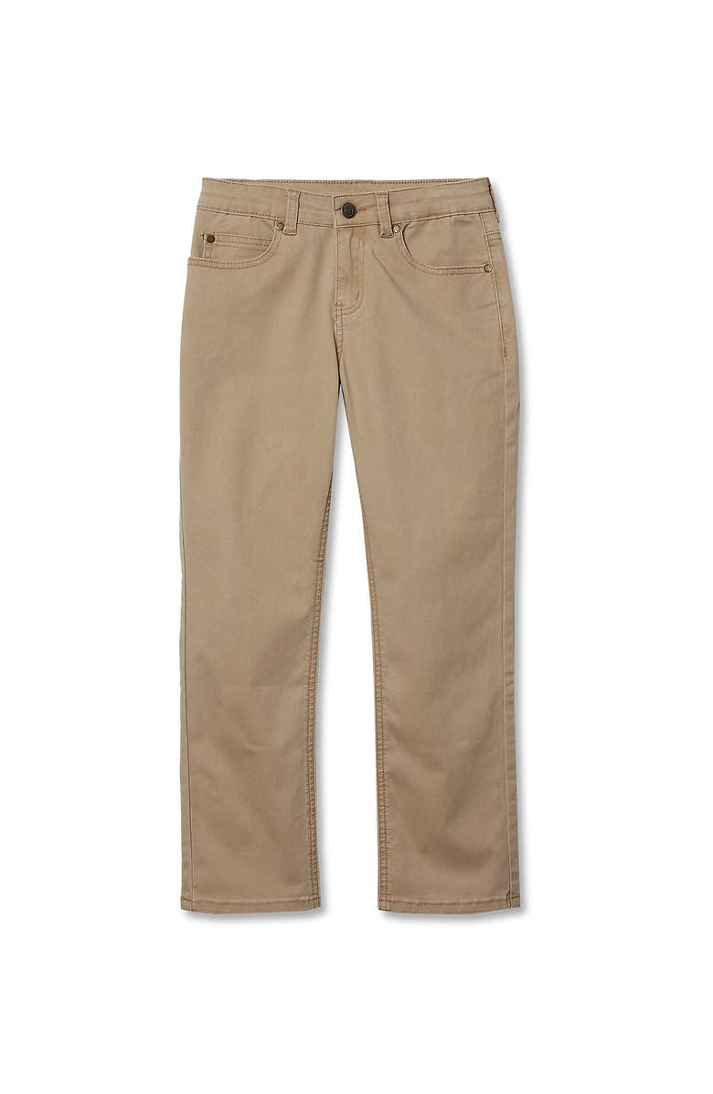 Lands' End Boys Iron Knee Twill 5 Pocket Pants, Main, color, Cornstalk Khaki