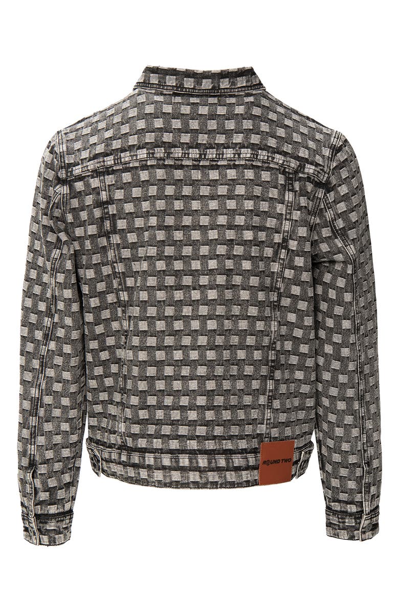 Round Two Jacquard Check Denim Jacket, Alternate, color, 