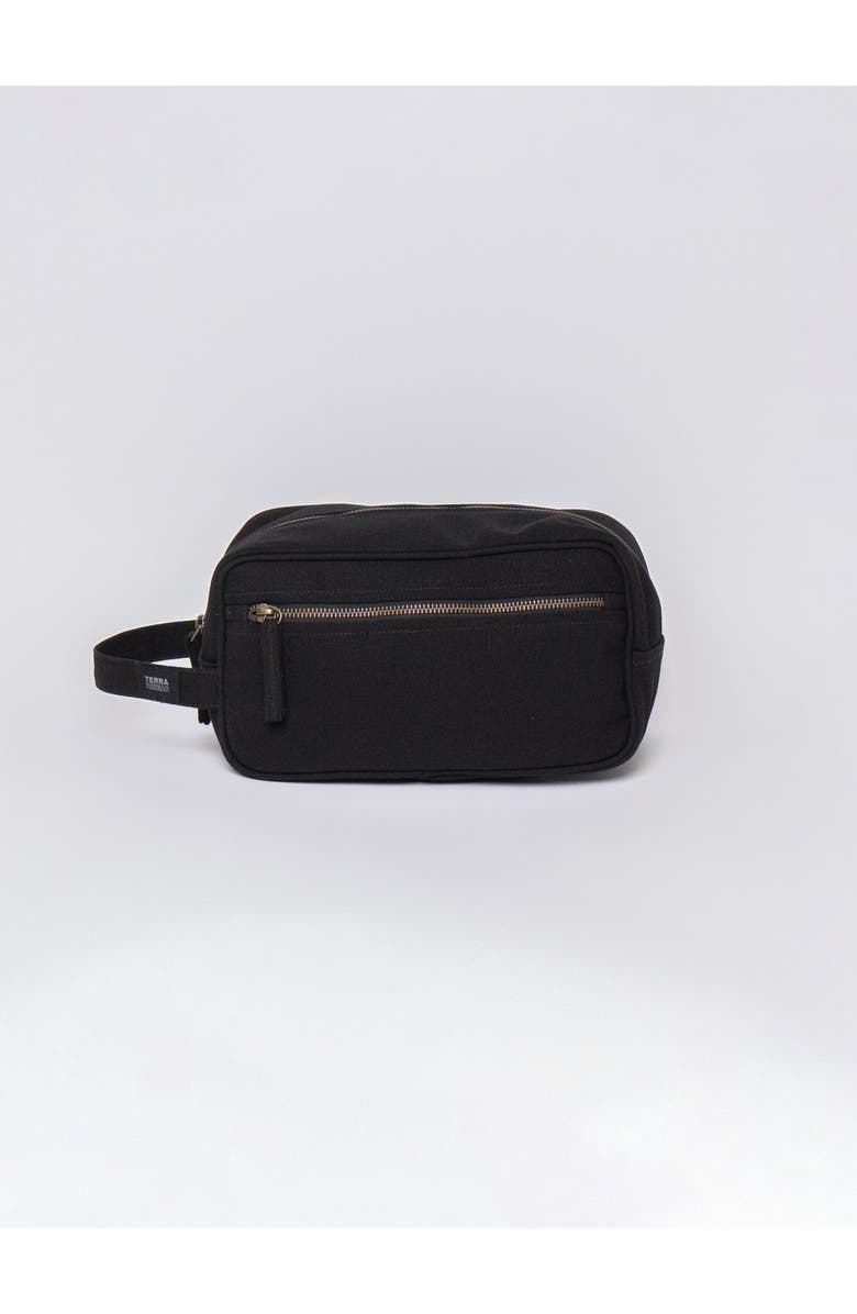 Terra Thread Organic Cotton Toiletry Bag, Main, color, Ivory Black