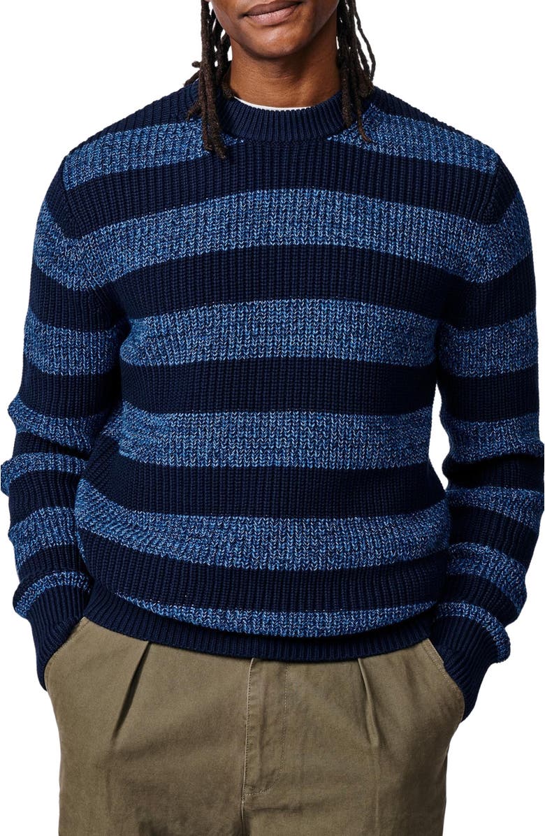 Aubin Martin Long Sleeve Crew Neck Jumper, Alternate, color, Navy Stripe