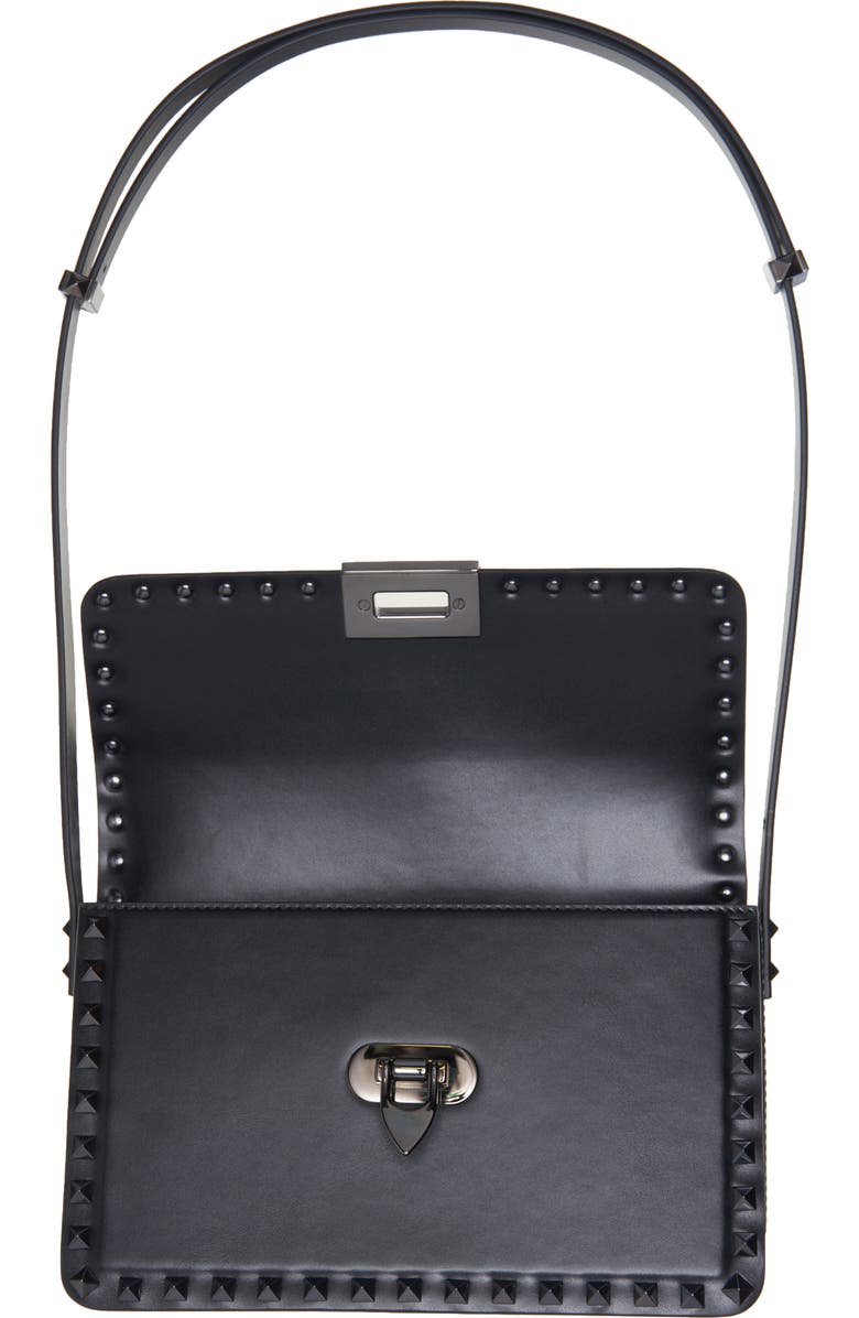 Valentino Garavani Rockstud23 Leather Shoulder Bag, Alternate, color, Nero