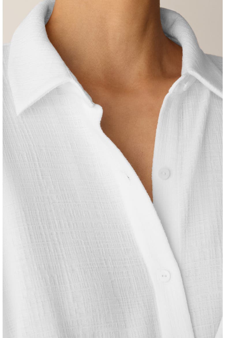 Classic Collar Crop Button-Up Shirt, Alternate, color, WHITE