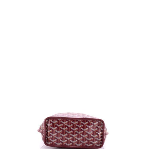 Pre-owned Goyard Goyard Anjou Reversible Tote Coated Canvas Mini In Burgundy