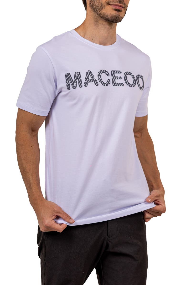 Maceoo Logo Cotton Graphic T-Shirt, Alternate, color, White