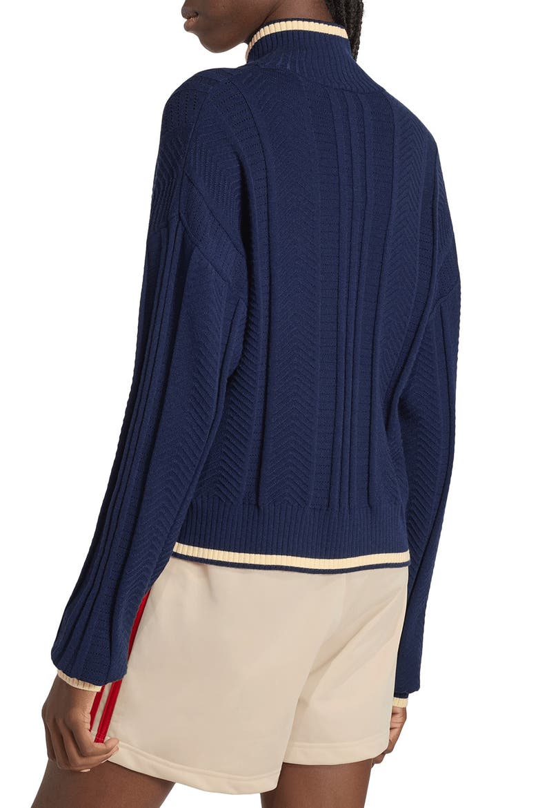 Herringbone Zip Cardigan, Alternate, color, NIGHT INDIGO