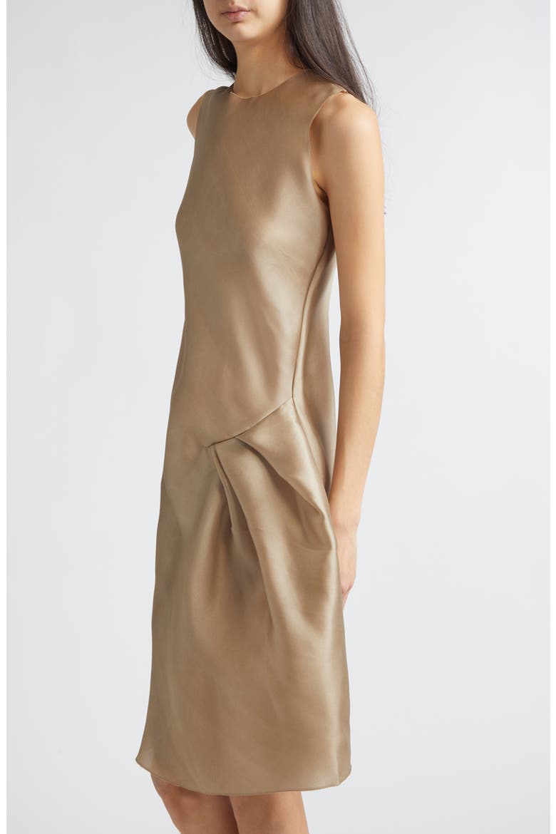 Gala Silk A-Line Dress, Alternate, color, CHAMPAGNE