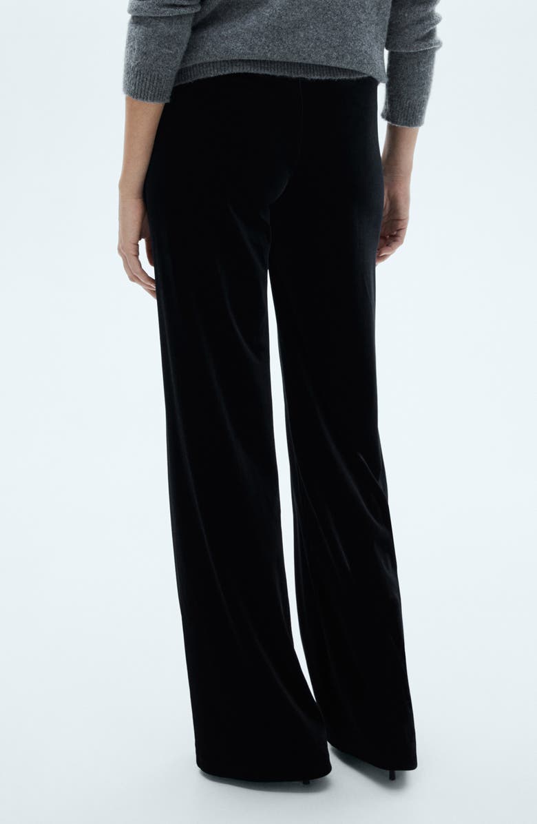 MANGO Xenphant Stretch Velvet Wide Leg Pants, Alternate, color,