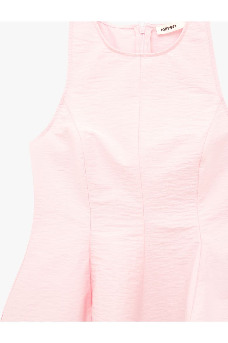 Crew Neck Sleeveless Peplum Top, Alternate, color, PINK