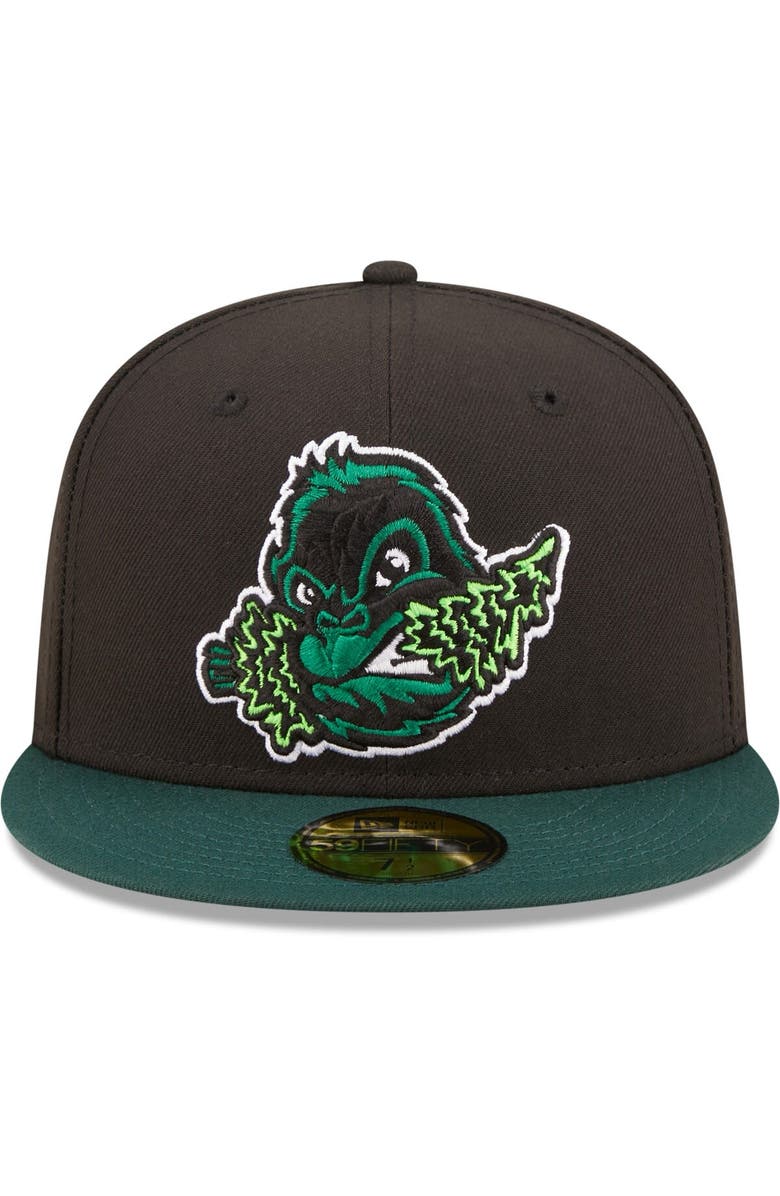 New Era Men's New Era Black Eugene Emeralds Authentic Collection 59FIFTY Fitted Hat, Alternate, color, Black