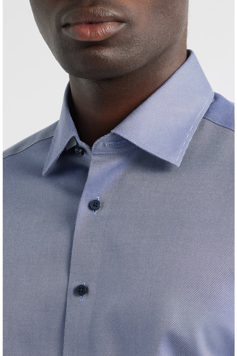 Royal Twill Modern Fit Solid Non-Iron Cotton Dress Shirt, Alternate, color, DARK BLUE