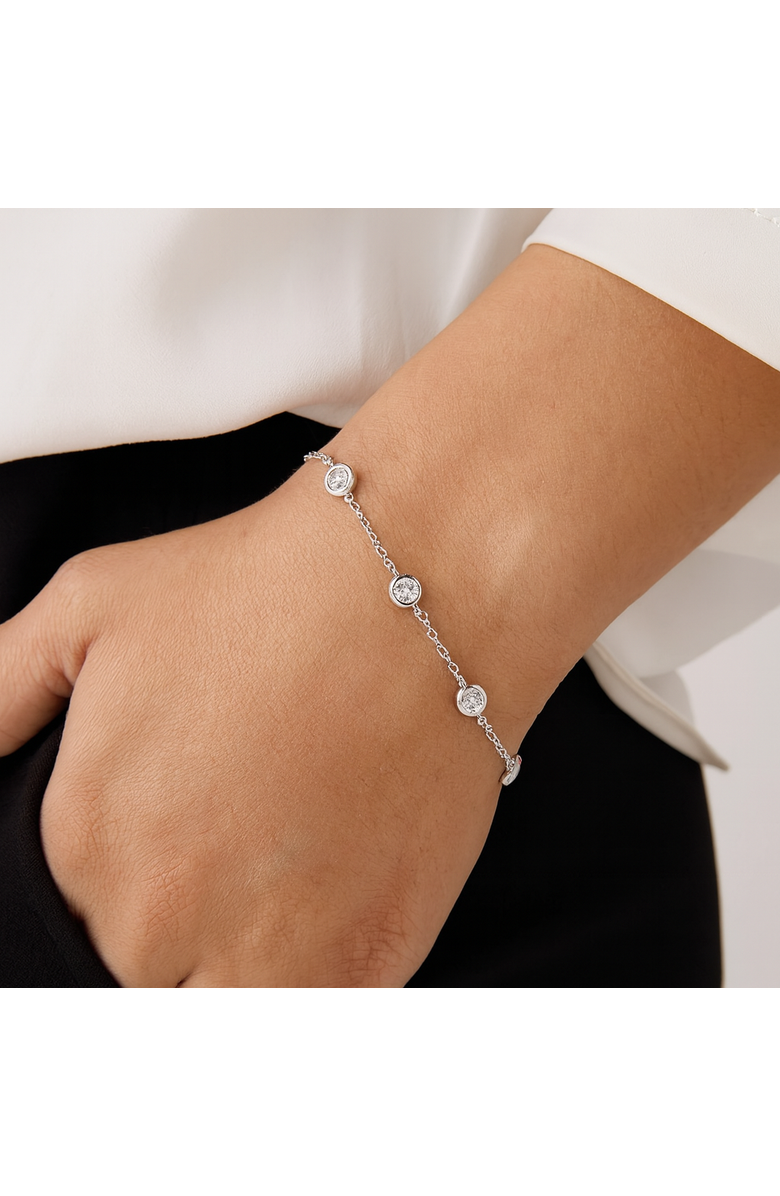 Donatello Gian Sterling Silver Crystal Bracelet, Alternate, color, Silver