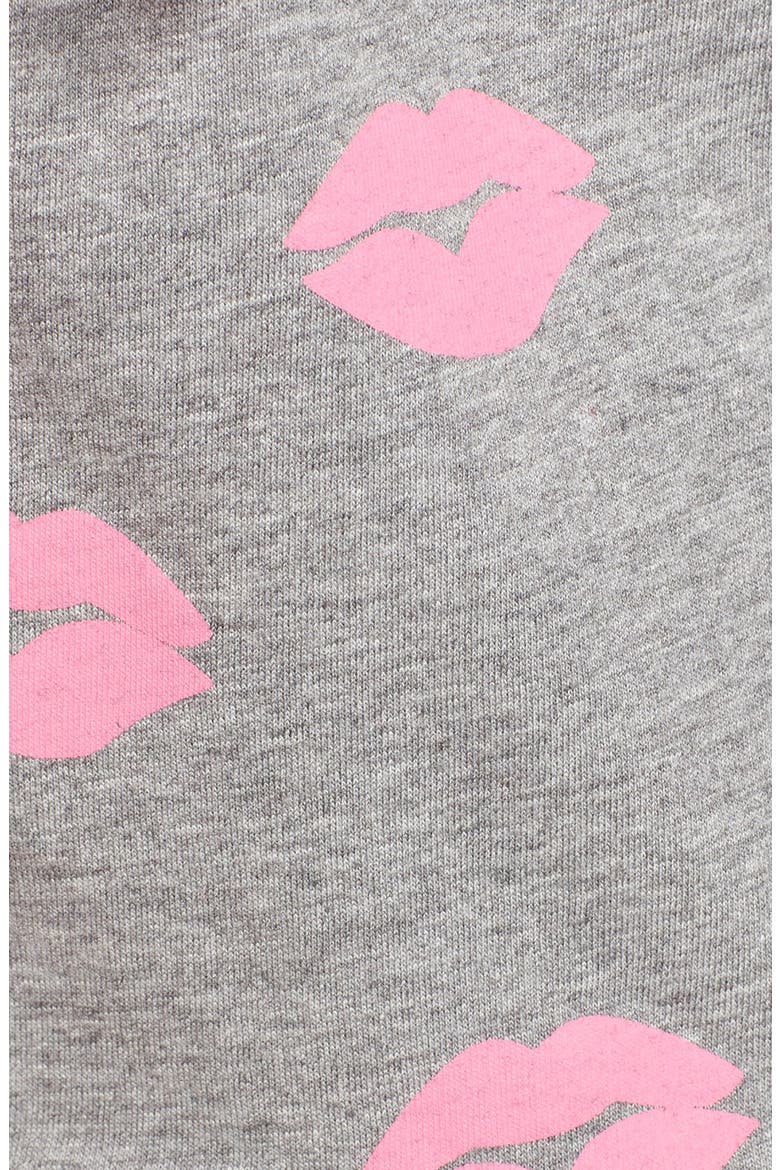 Print Lounge Shorts, Alternate, color, HEATHER GREY LIPS