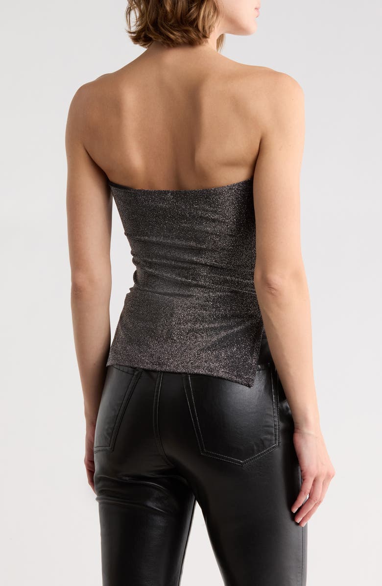 Madden Girl Metallic Knit Tube Top, Alternate, color, Black