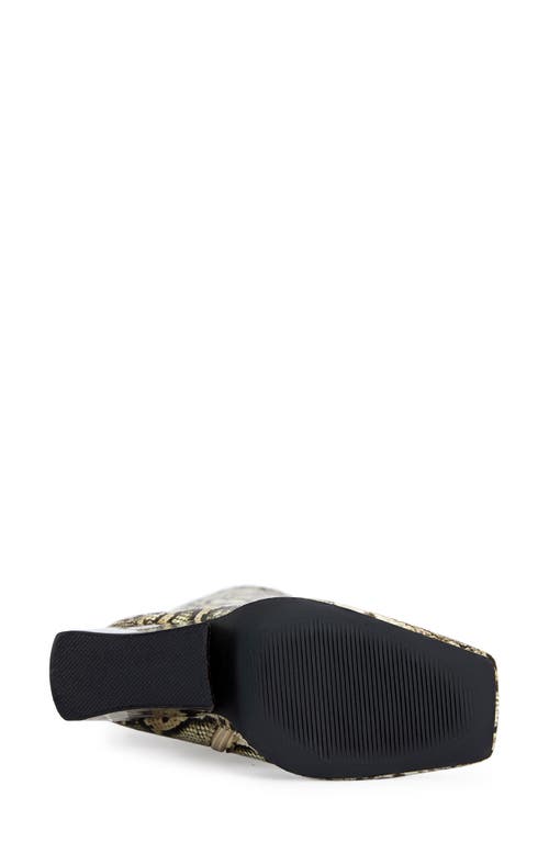 Azalea Wang Evergreen Snakeskin Embossed Knee High Boot In Multi