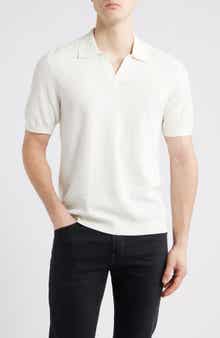 rag & bone Zuma Johnny Collar Chevron Terry Cloth Polo Sweater