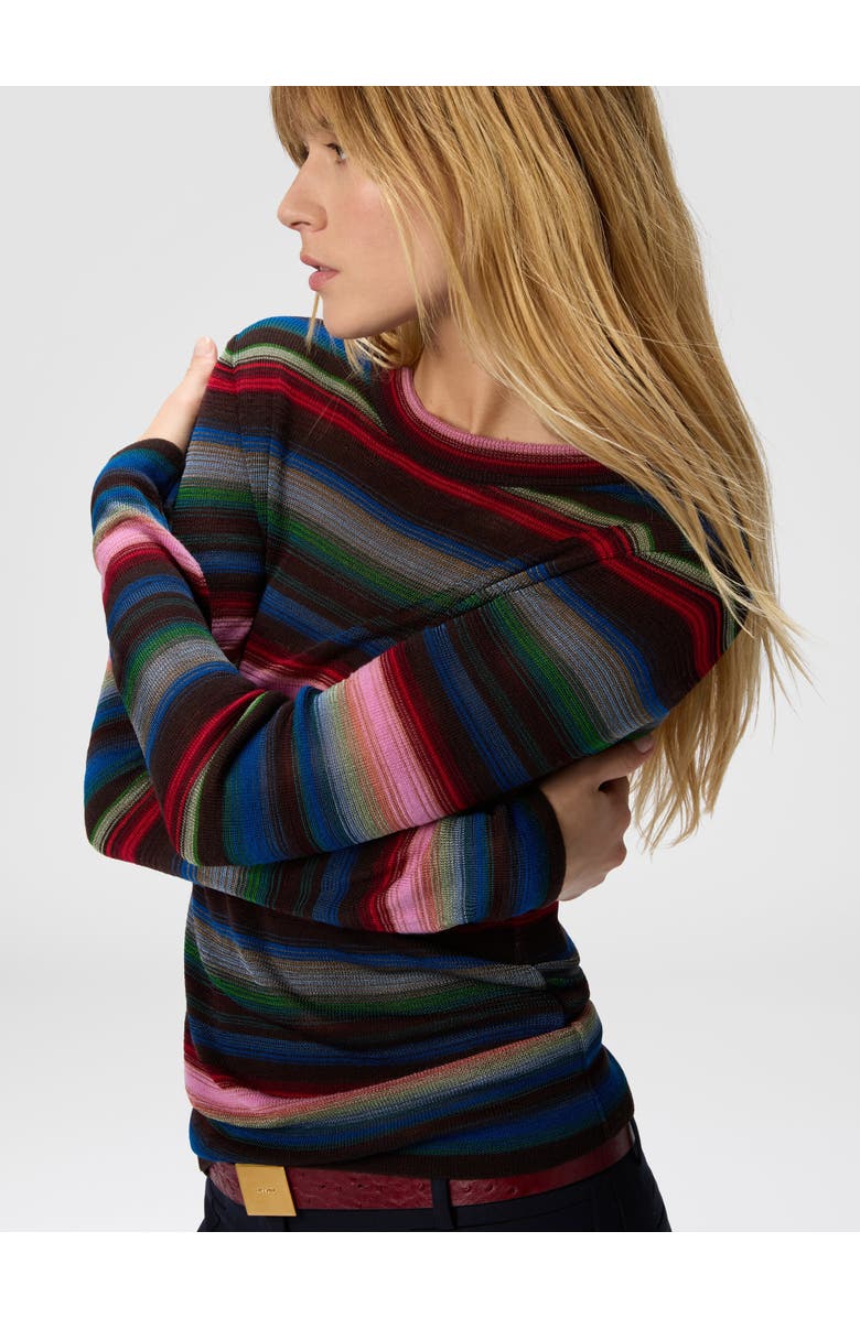 Missoni Striped Crew Neck Sweater, Alternate, color, Blue & Pink