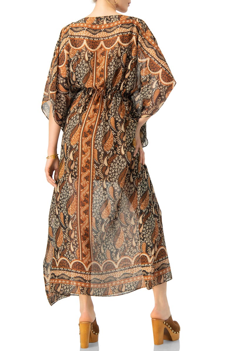 IVONNE Long Batwing Sleeve Dress, Alternate, color, Brown
