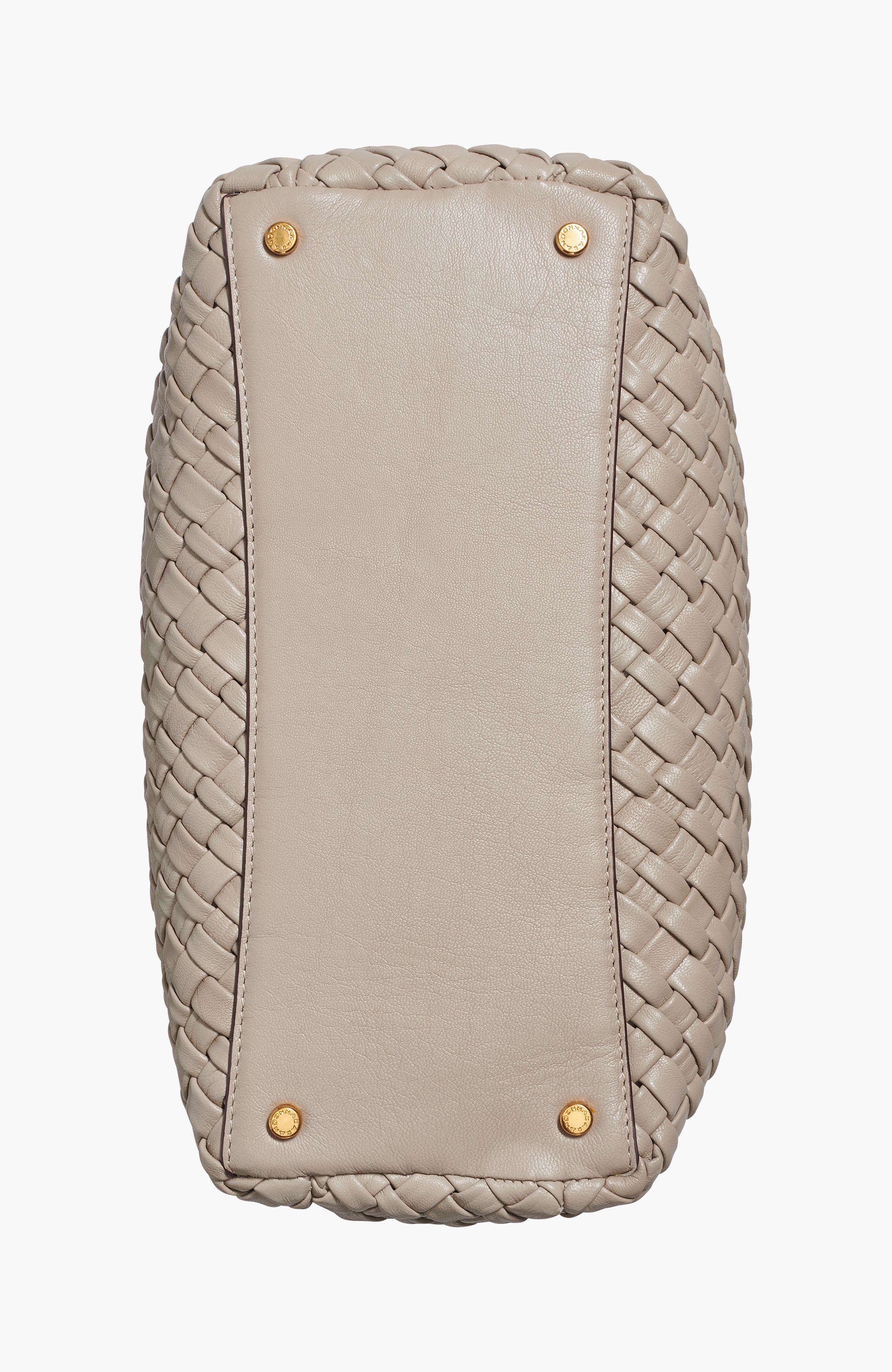 Amagansett Woven Leather Satchel, Alternate, color, Moth