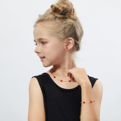 Anna Zuckerman Petit Daisy Earrings In Red