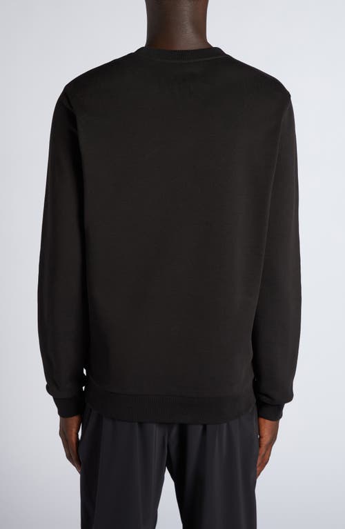 Moncler Logo Patch Cotton Sweatshirt In Black