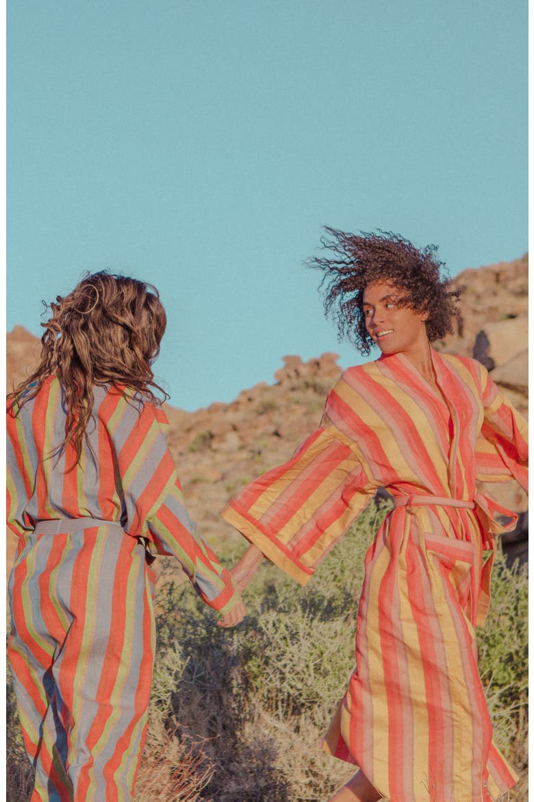 Gender Inclusive Stripe Robe, Alternate, color, HUSH