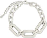 Sterling Forever Zadie Textured Chain Bracelet