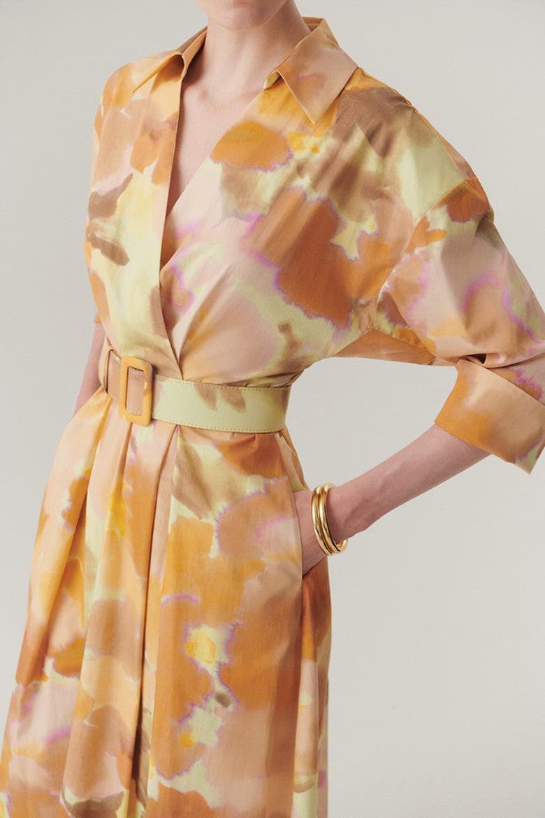 Brooklyn Midi Dress, Alternate, color, Yellow Patterned