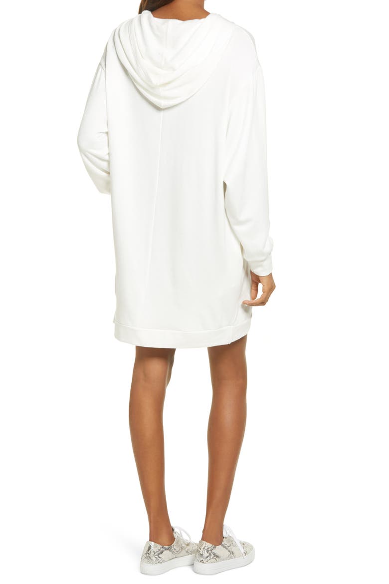 Long Sleeve Hoodie Dress, Alternate, color, IVORY