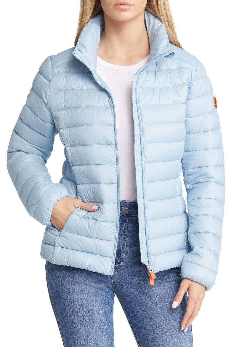 Carly Water Repellent Recycled Nylon Puffer Jacket, Main, color, POWDER BLUE