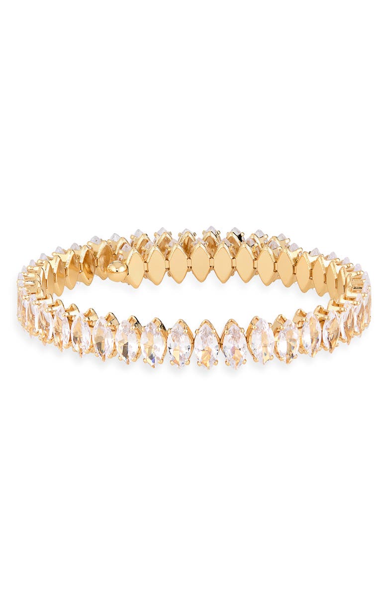 Cara Marquise Cubic Zirconia Stretch Bracelet, Main, color, Crystal