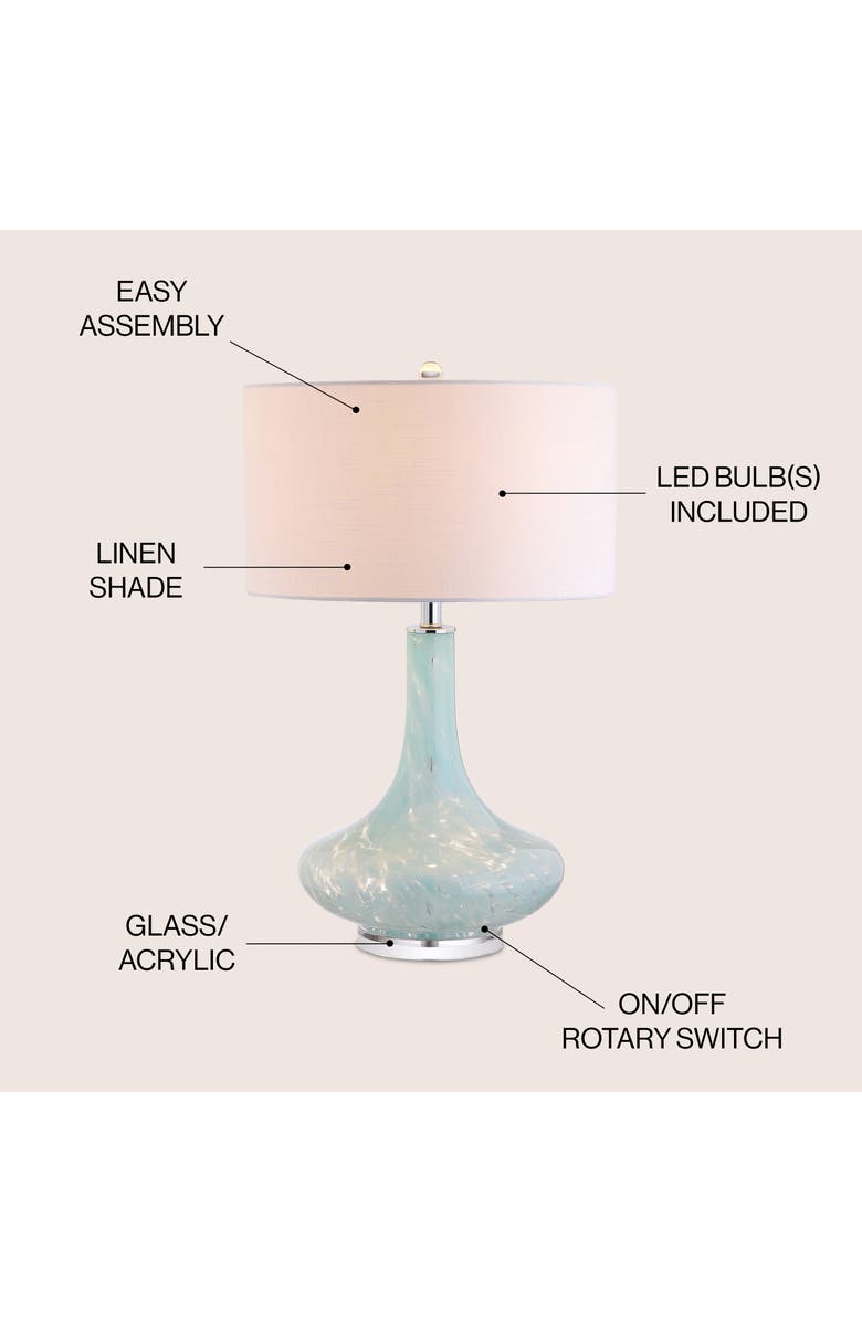 JONATHAN Y Montreal 29" Glass/Acrylic LED Table Lamp, Ice Blue, Alternate, color, Ice Blue