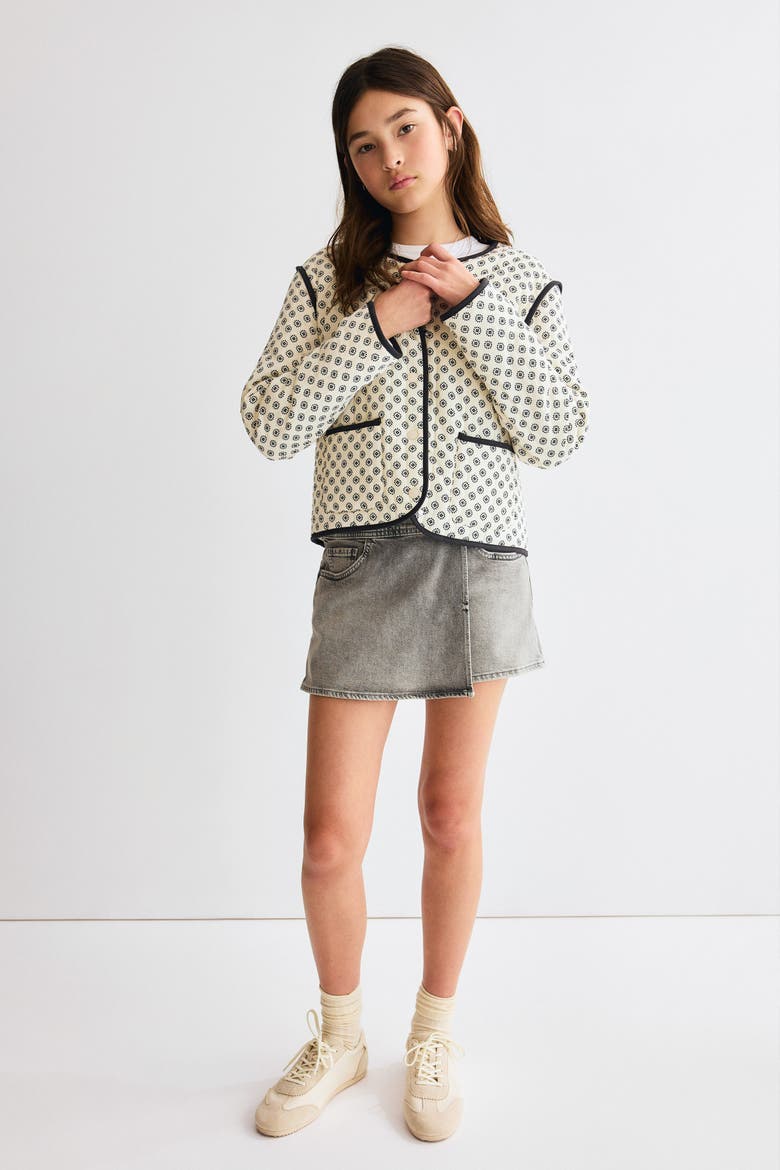 Quilted Cotton Jacket, Alternate, color, Cream/patterned