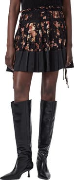 AllSaints Elara Floral Print Pleated Skirt