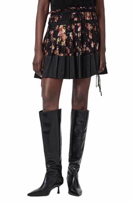 AllSaints Elara Floral Print Pleated Skirt