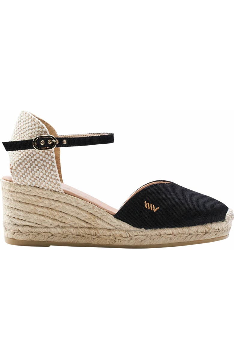 VISCATA Reus Canvas Espadrille Wedges, Main, color, Black