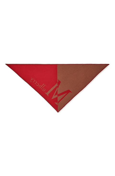 Large Colorblock Cashmere Triangle Logo Scarf