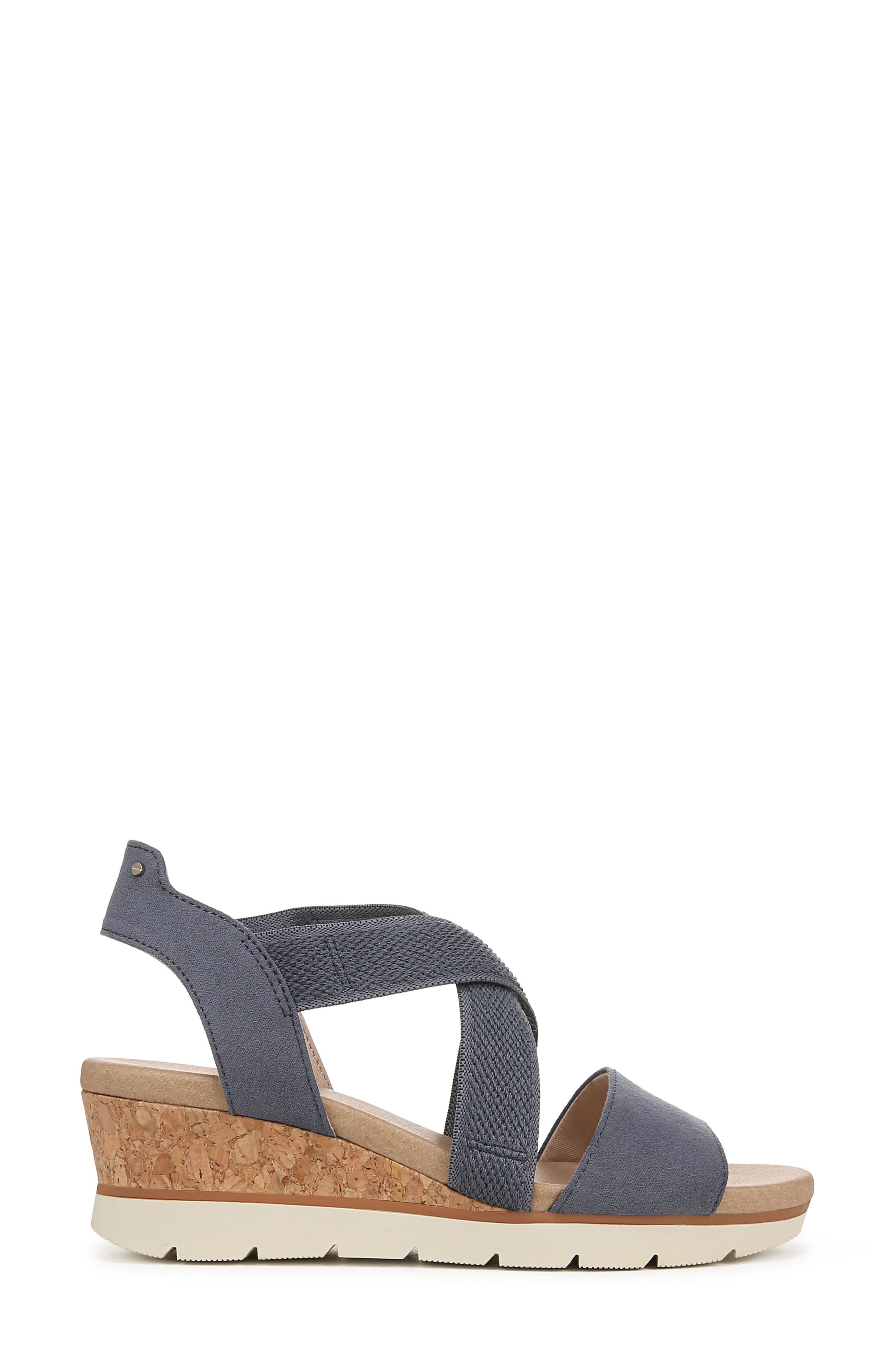 Just Cute Platform Wedge Sandal, Alternate, color, NAVY