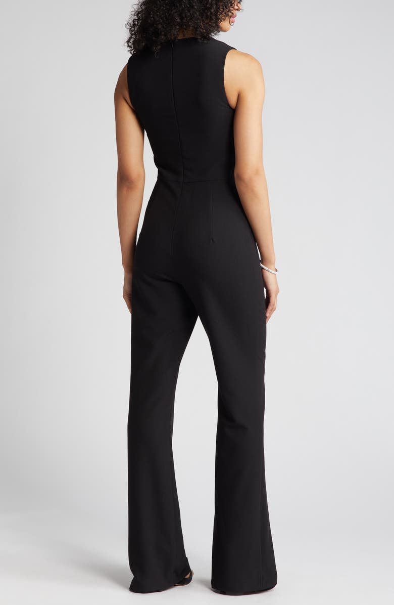 Black Halo Malvina Bustier Mesh Bodice Jumpsuit, Alternate, color, 