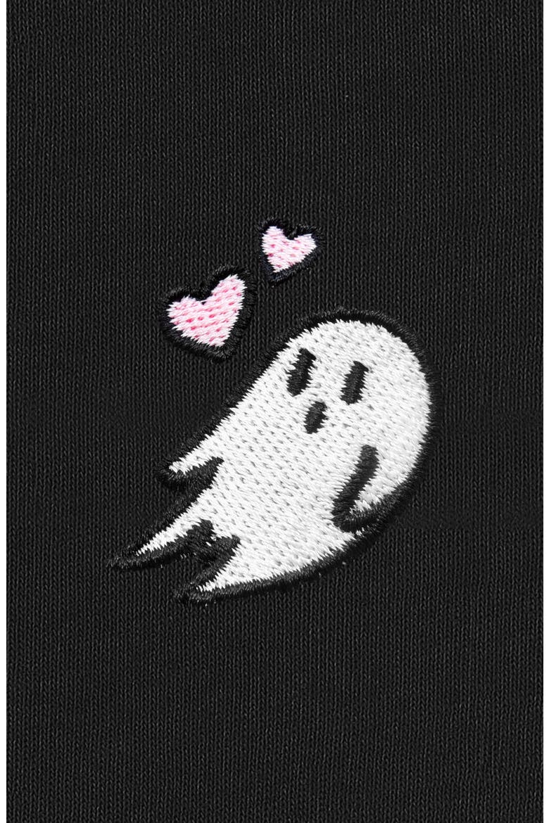 Heartly Ghost Fleece Zip Hoodie, Alternate, color, Black