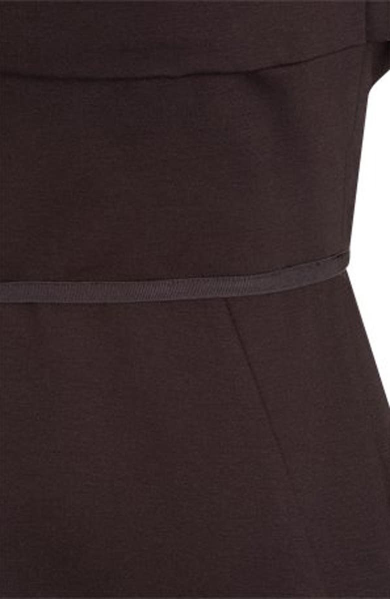 BOSS Layered Detail Slim Fit Jersey Dress, Alternate, color, Cave Brown
