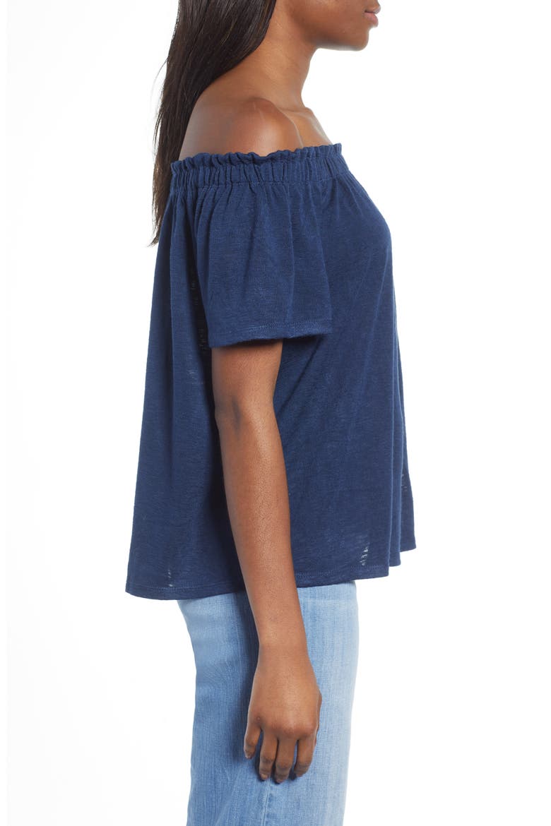 Carlee Off the Shoulder Top, Alternate, color, INK